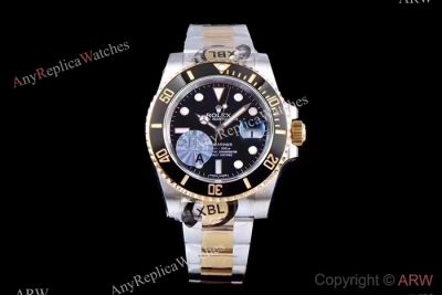 3135 Rolex Submariner 2 Tone Black Ceramic Watch 40mm